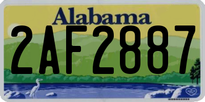 AL license plate 2AF2887