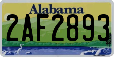 AL license plate 2AF2893