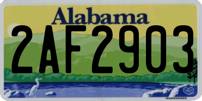 AL license plate 2AF2903