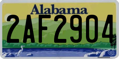 AL license plate 2AF2904
