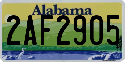 AL license plate 2AF2905