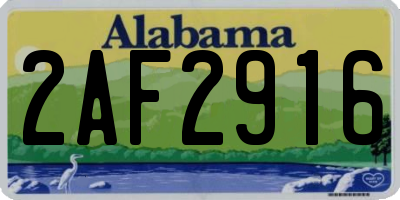 AL license plate 2AF2916