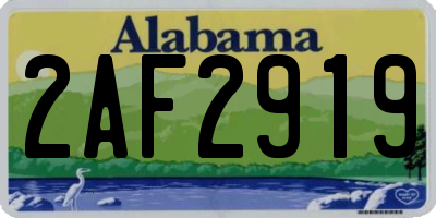 AL license plate 2AF2919