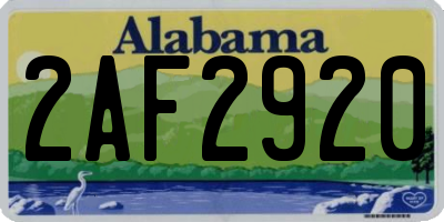 AL license plate 2AF2920