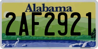 AL license plate 2AF2921