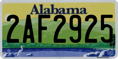 AL license plate 2AF2925