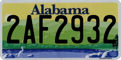 AL license plate 2AF2932