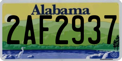 AL license plate 2AF2937