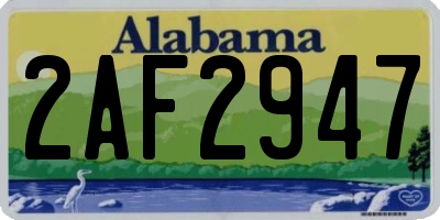 AL license plate 2AF2947