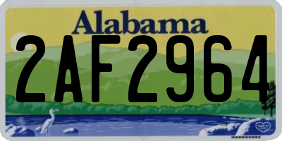 AL license plate 2AF2964