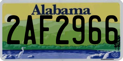 AL license plate 2AF2966