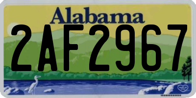 AL license plate 2AF2967