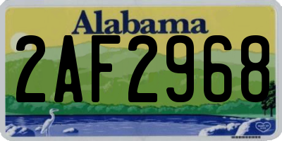 AL license plate 2AF2968