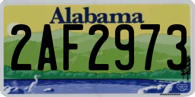 AL license plate 2AF2973