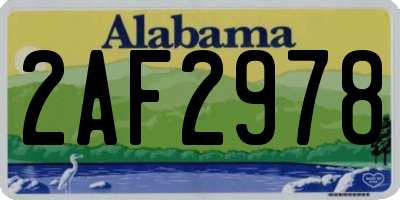 AL license plate 2AF2978