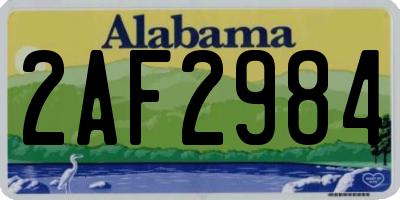 AL license plate 2AF2984