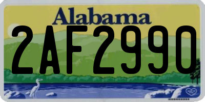AL license plate 2AF2990