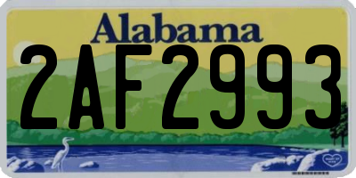 AL license plate 2AF2993