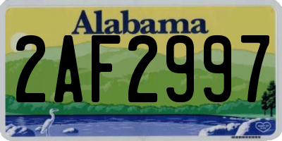 AL license plate 2AF2997