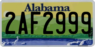 AL license plate 2AF2999