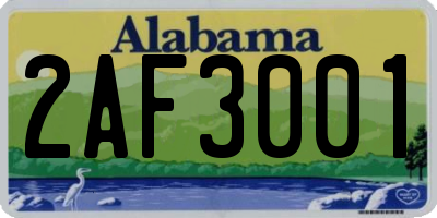 AL license plate 2AF3001
