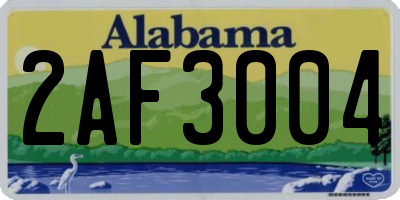 AL license plate 2AF3004