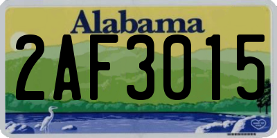 AL license plate 2AF3015