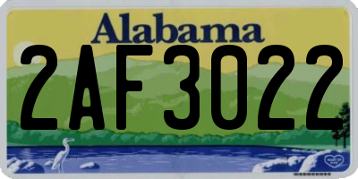 AL license plate 2AF3022