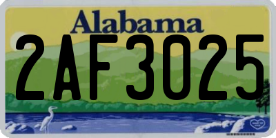 AL license plate 2AF3025