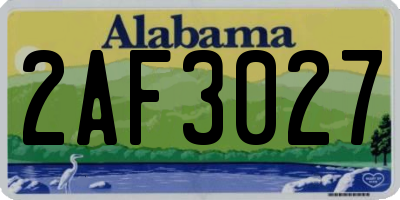 AL license plate 2AF3027