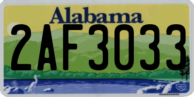 AL license plate 2AF3033