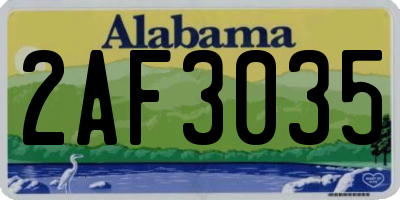 AL license plate 2AF3035