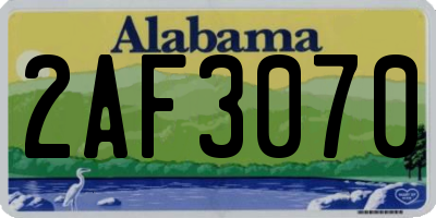 AL license plate 2AF3070