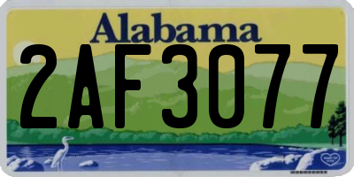 AL license plate 2AF3077