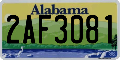 AL license plate 2AF3081