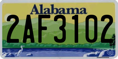 AL license plate 2AF3102