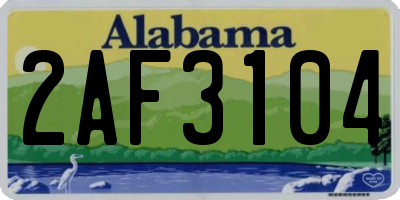 AL license plate 2AF3104
