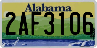 AL license plate 2AF3106