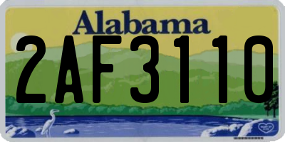 AL license plate 2AF3110
