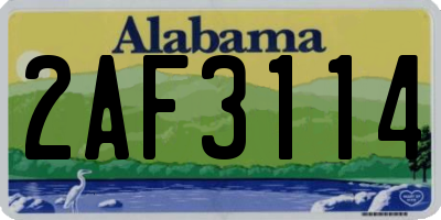 AL license plate 2AF3114