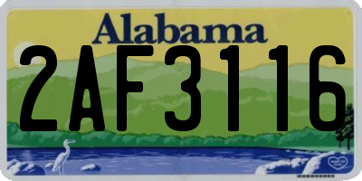 AL license plate 2AF3116