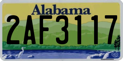 AL license plate 2AF3117
