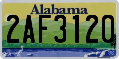 AL license plate 2AF3120