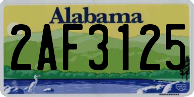 AL license plate 2AF3125