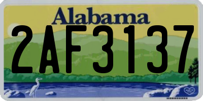 AL license plate 2AF3137