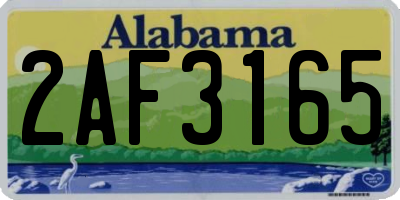 AL license plate 2AF3165