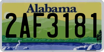 AL license plate 2AF3181