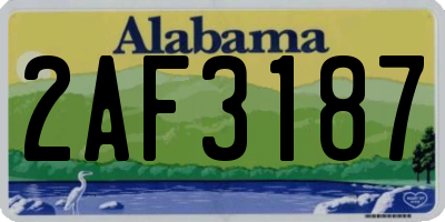 AL license plate 2AF3187