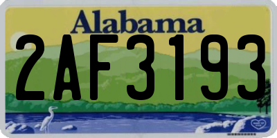 AL license plate 2AF3193