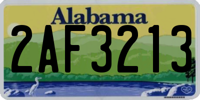 AL license plate 2AF3213